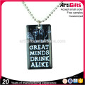 Promoção metal dog tag artesanato para crianças